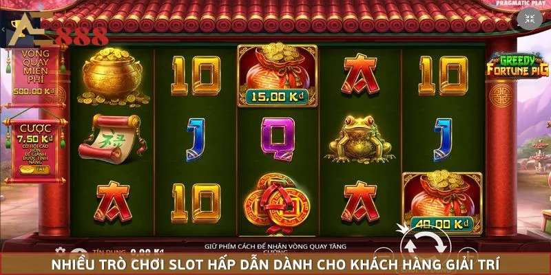 Nhiều trò chơi slot hấp dẫn dành cho khách hàng giải trí